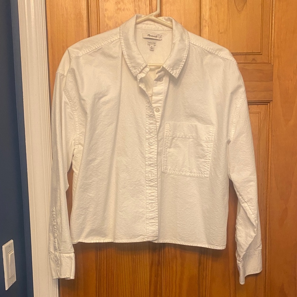 Madewell Oversized CROPPED White Shirt